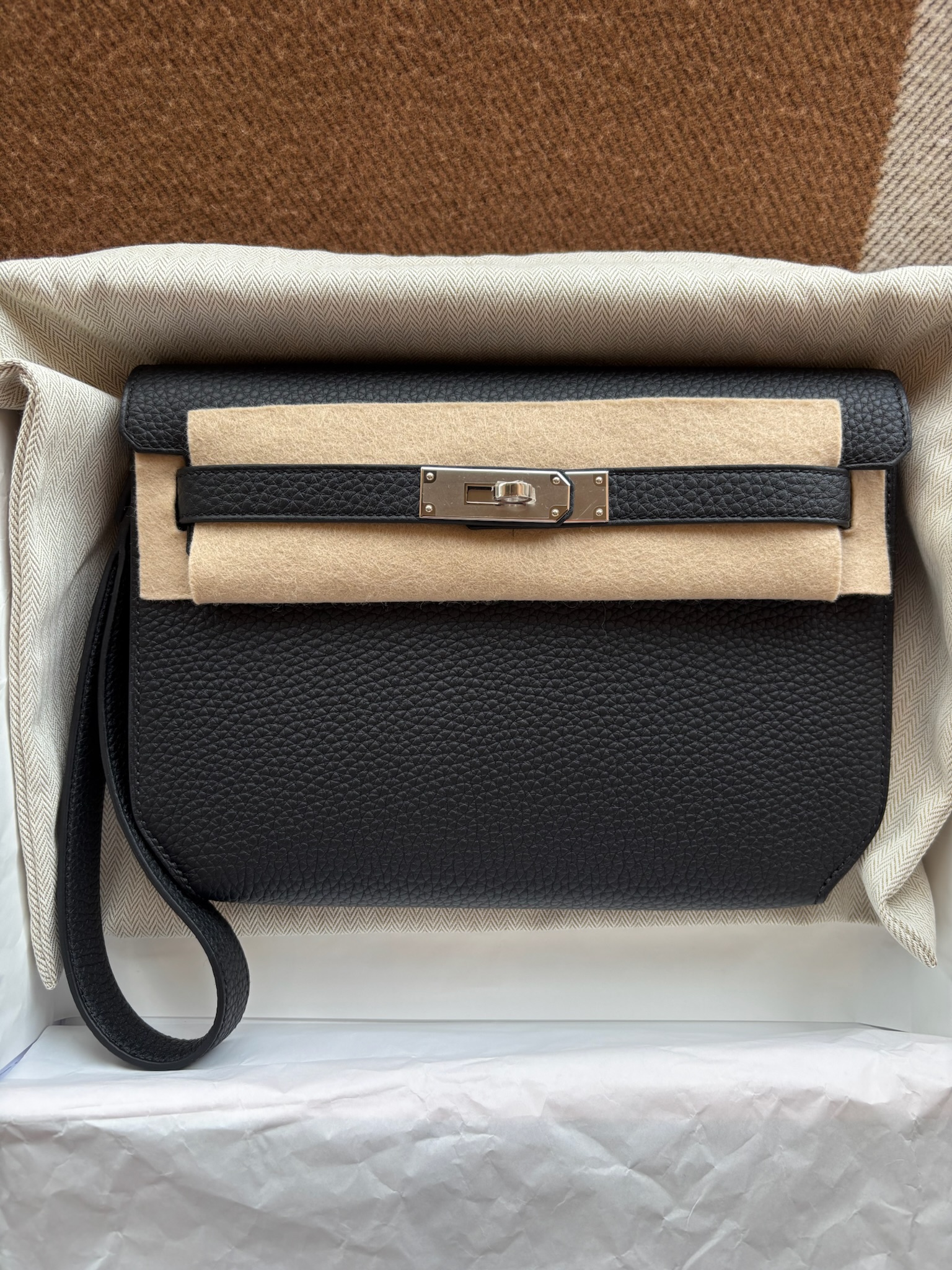 Hermès Depeches Black Togo PHW