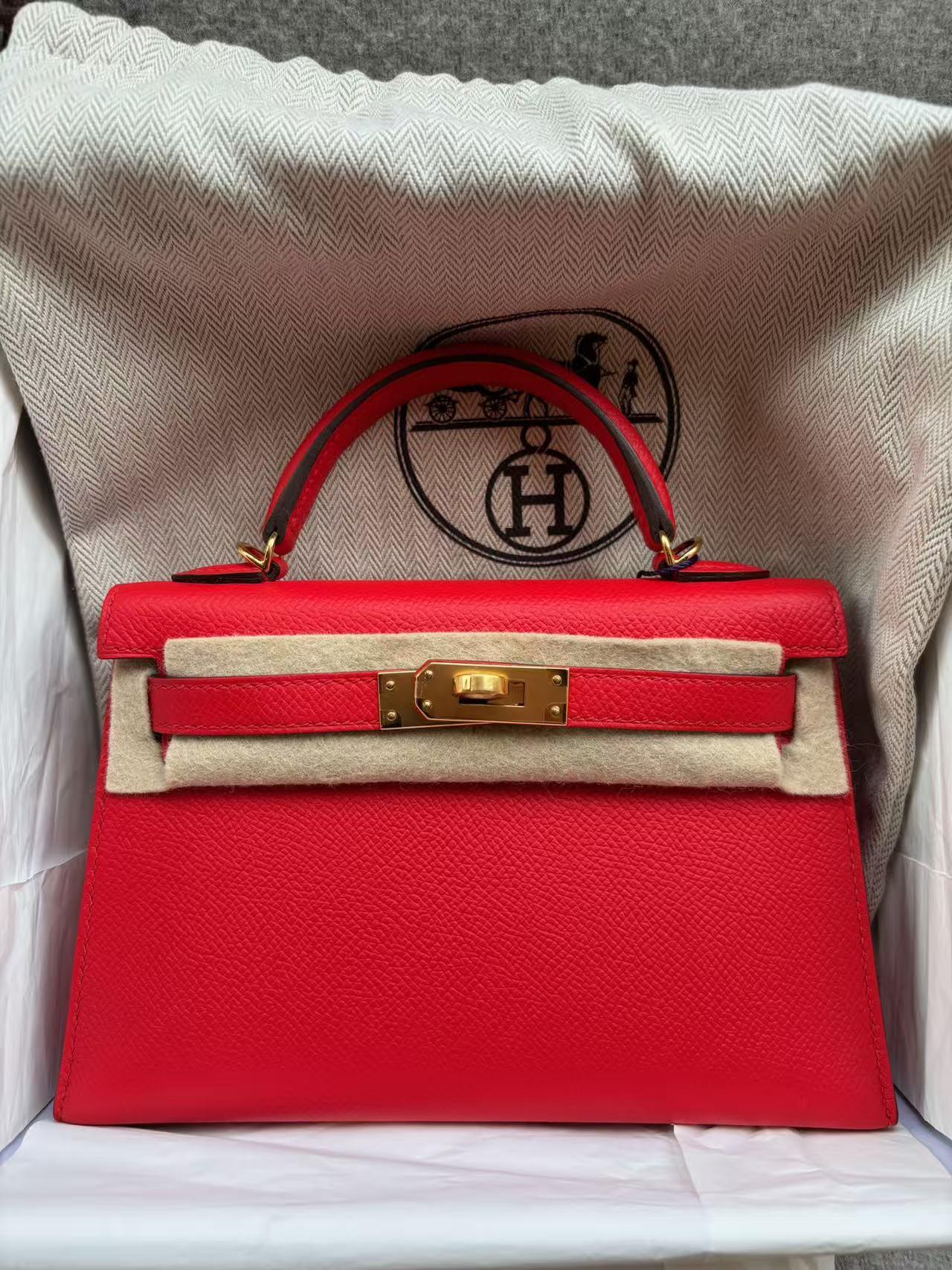 Hermès Mini Kelly Rouge De Coeur GHW