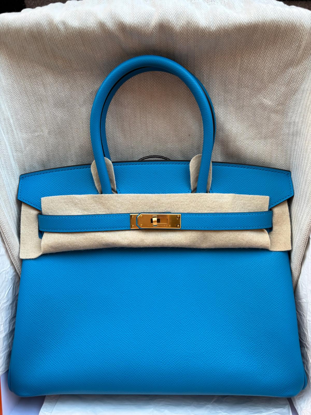 Hermès Birkin 30 Blue Zanzibar Epsom Retourne GHW