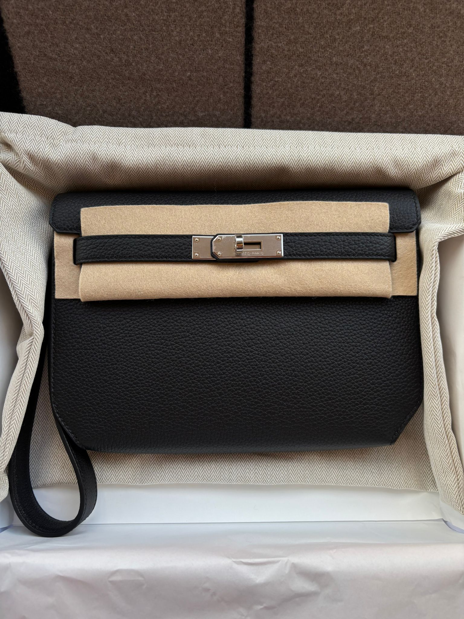 Hermès Depeches Black Togo PHW