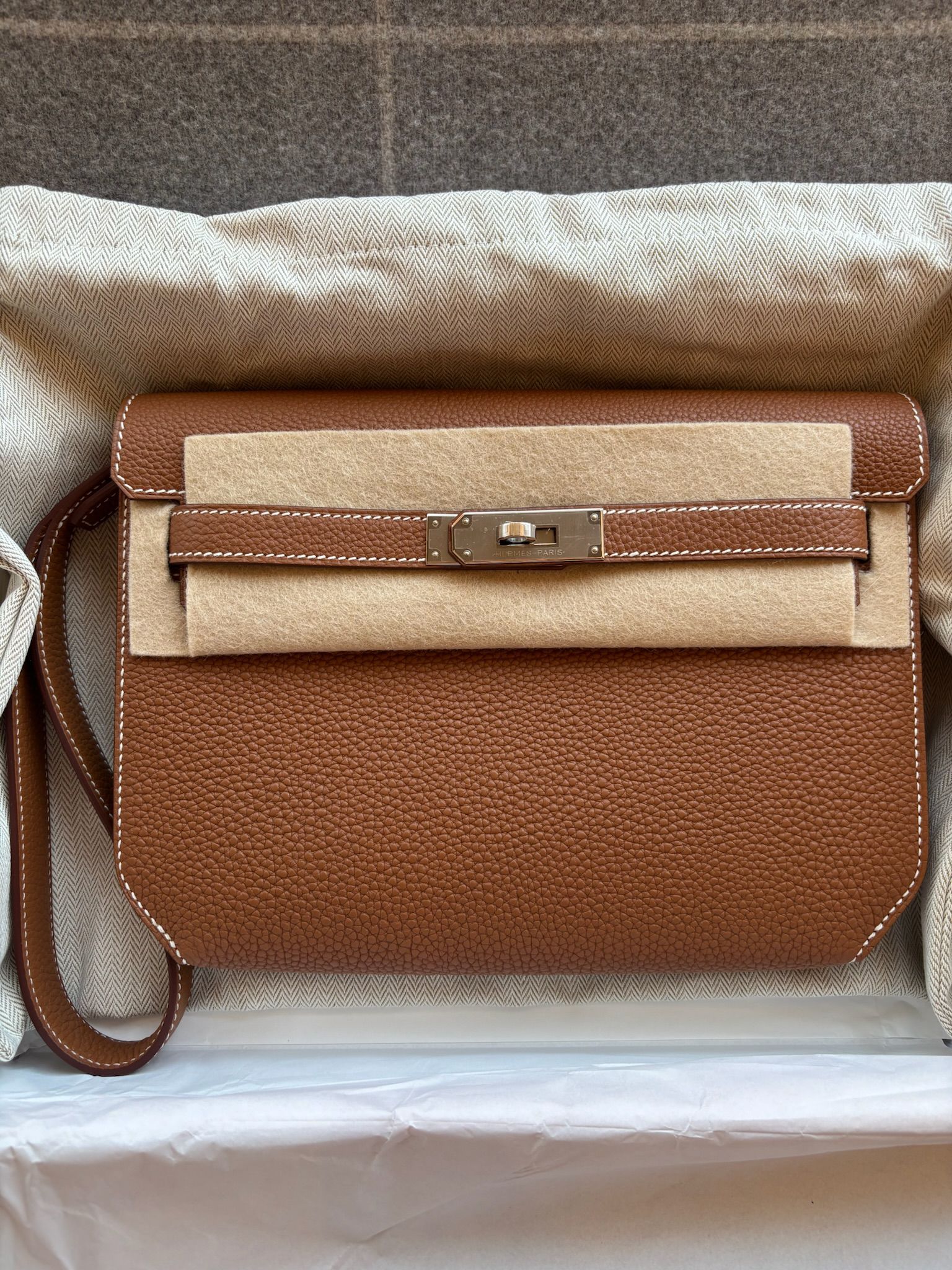 Hermès Depeches Gold Togo PHW