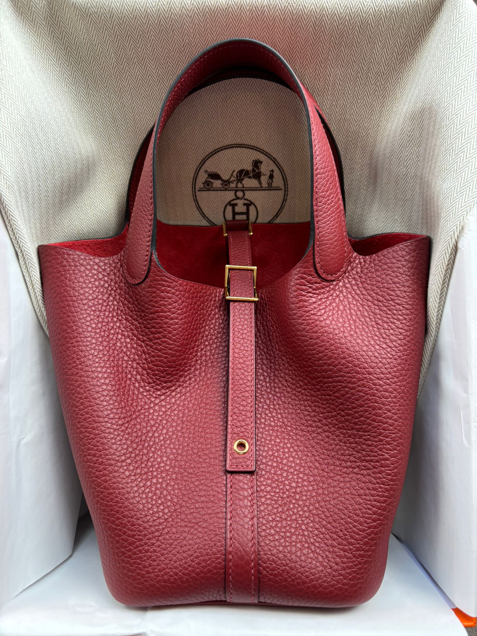 Hermès Picotin 18 Rouge H TC GHW