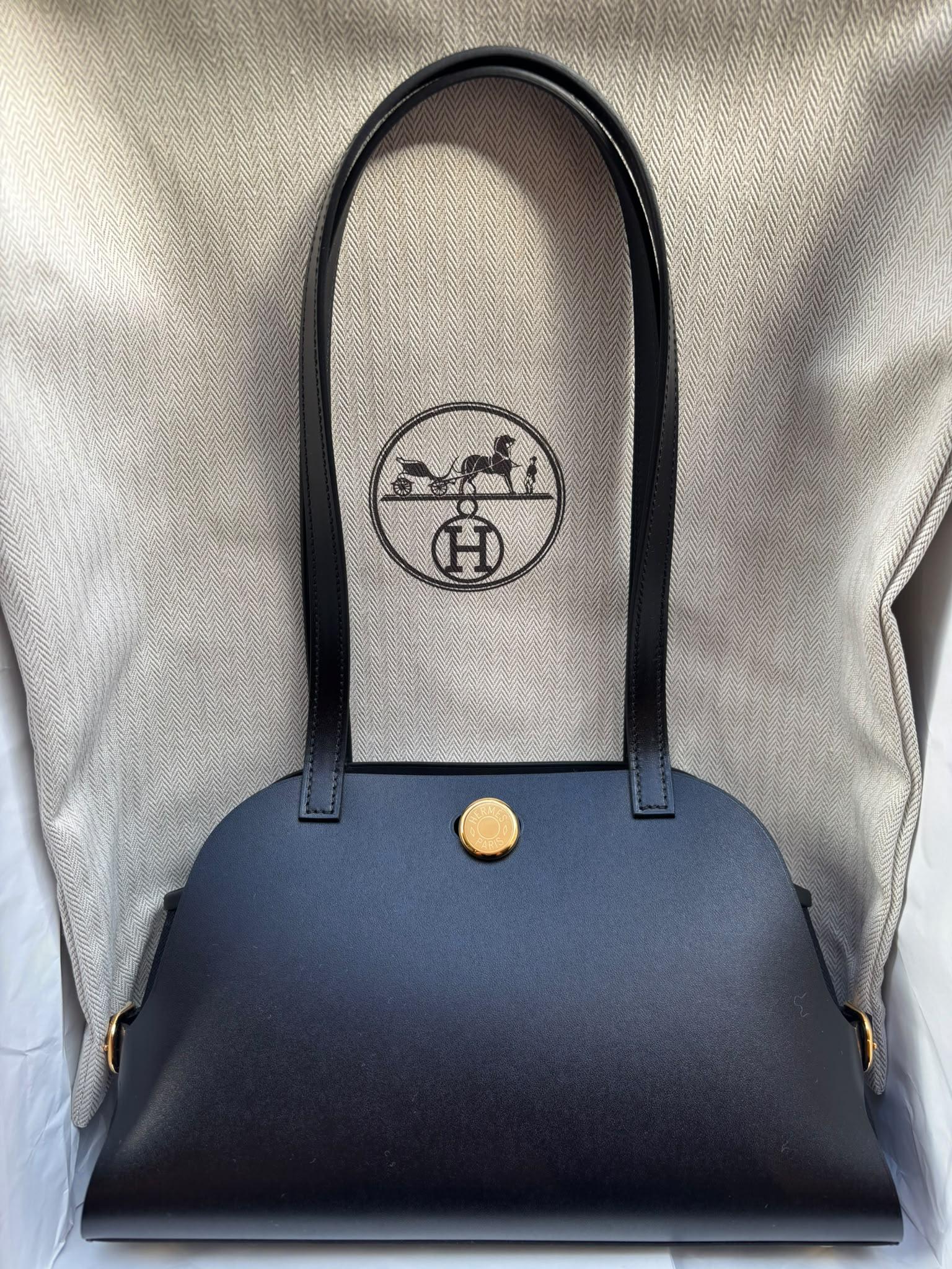 Hermès Tablier Sellier Noir GHW