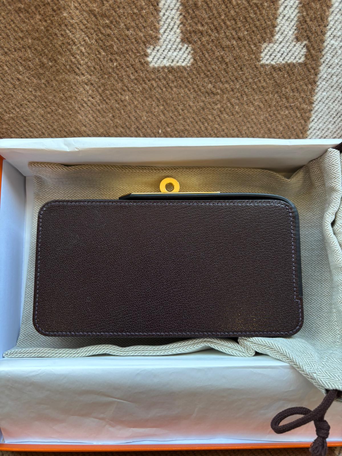 Hermès Sanglons Clutch Rouge Sellier Chevre GHW