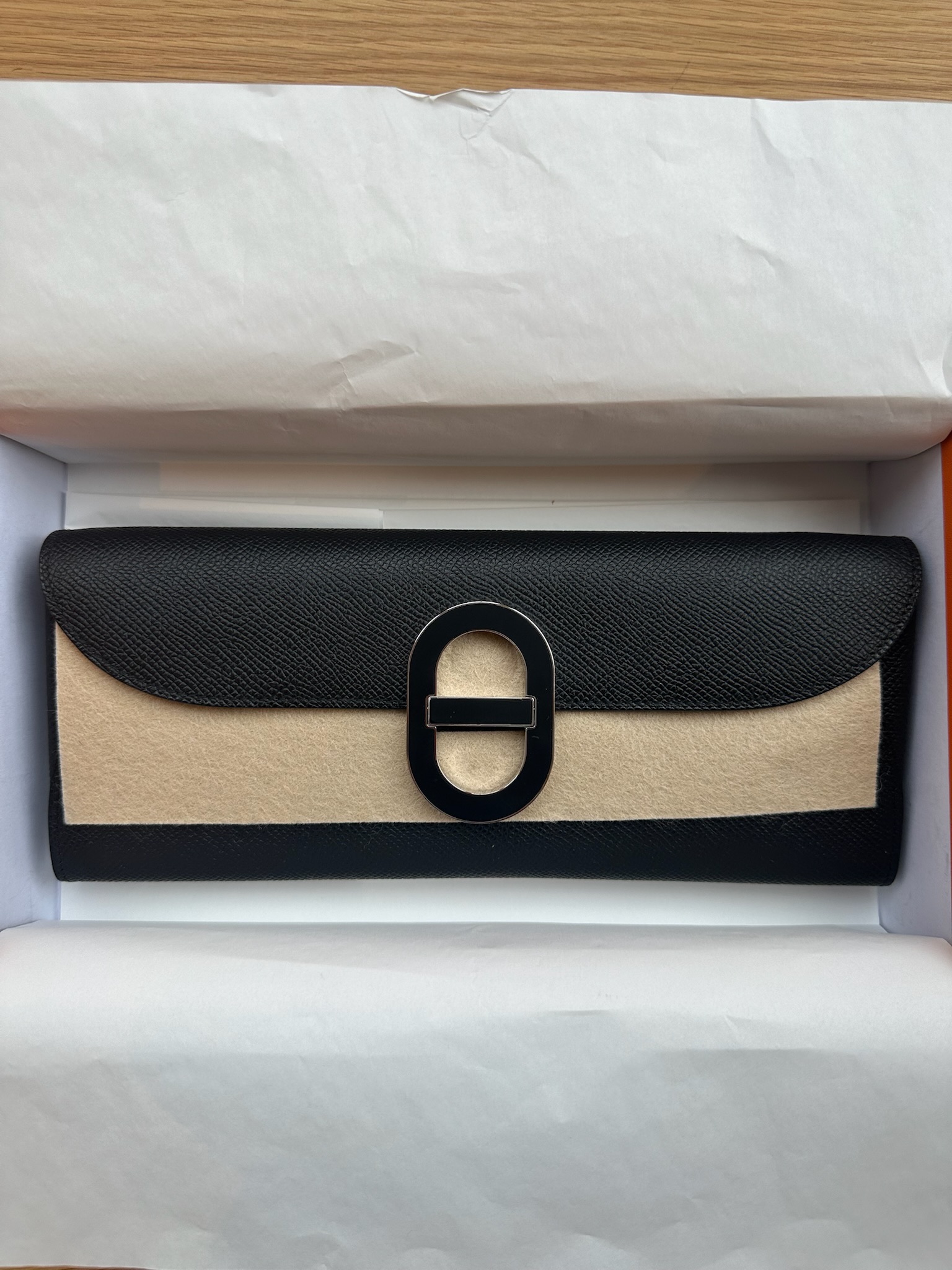 Hermès Maillon To Go Black Lacquer Epsom PHW