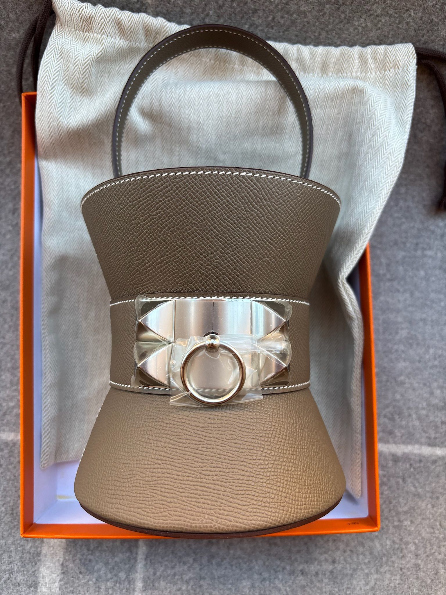 Hermès Mini Medor Etoupe Epsom PHW