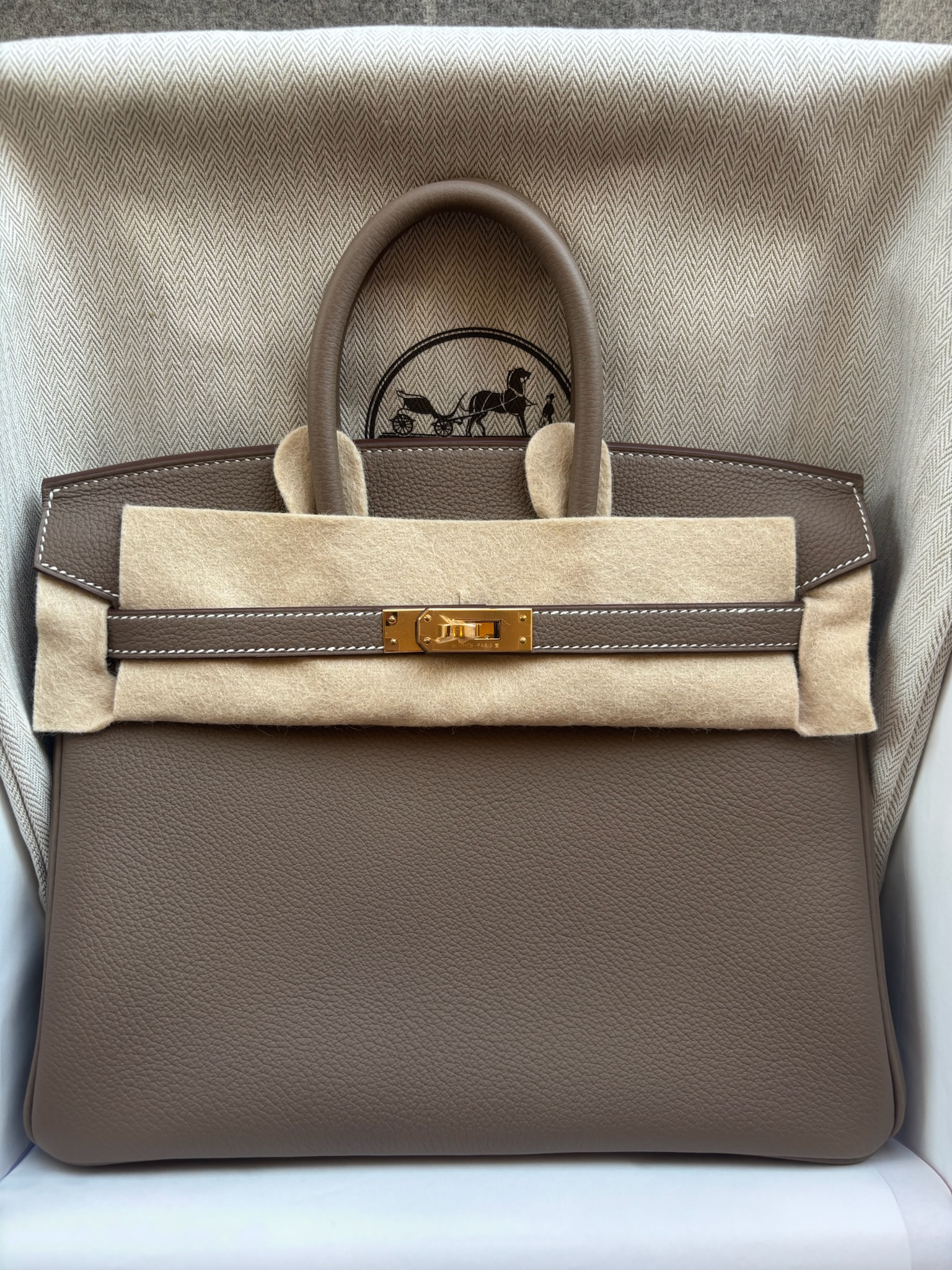 Hermès Birkin 25 Etoupe Togo GHW