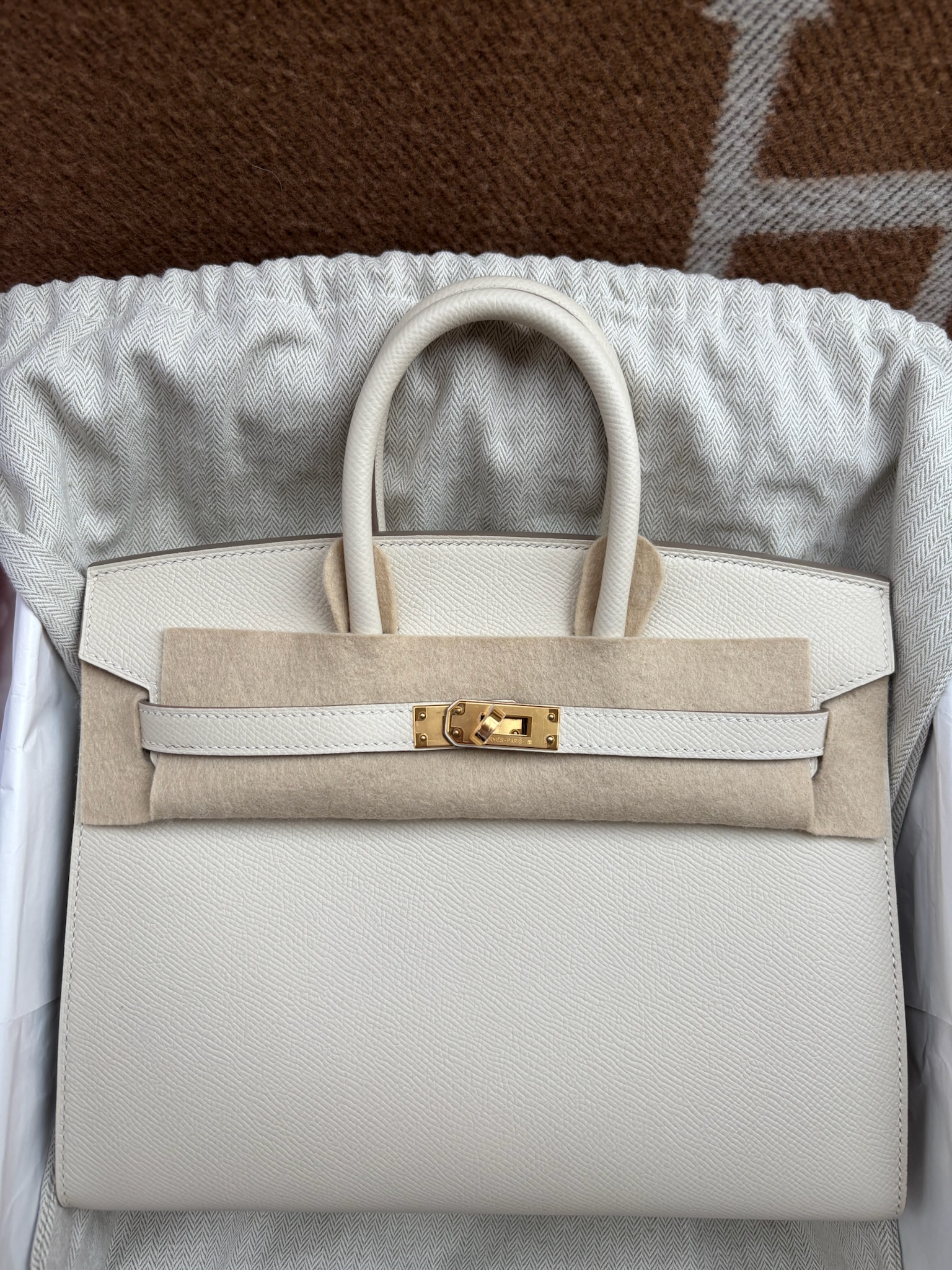 Hermès Birkin 25 Craie Togo GHW
