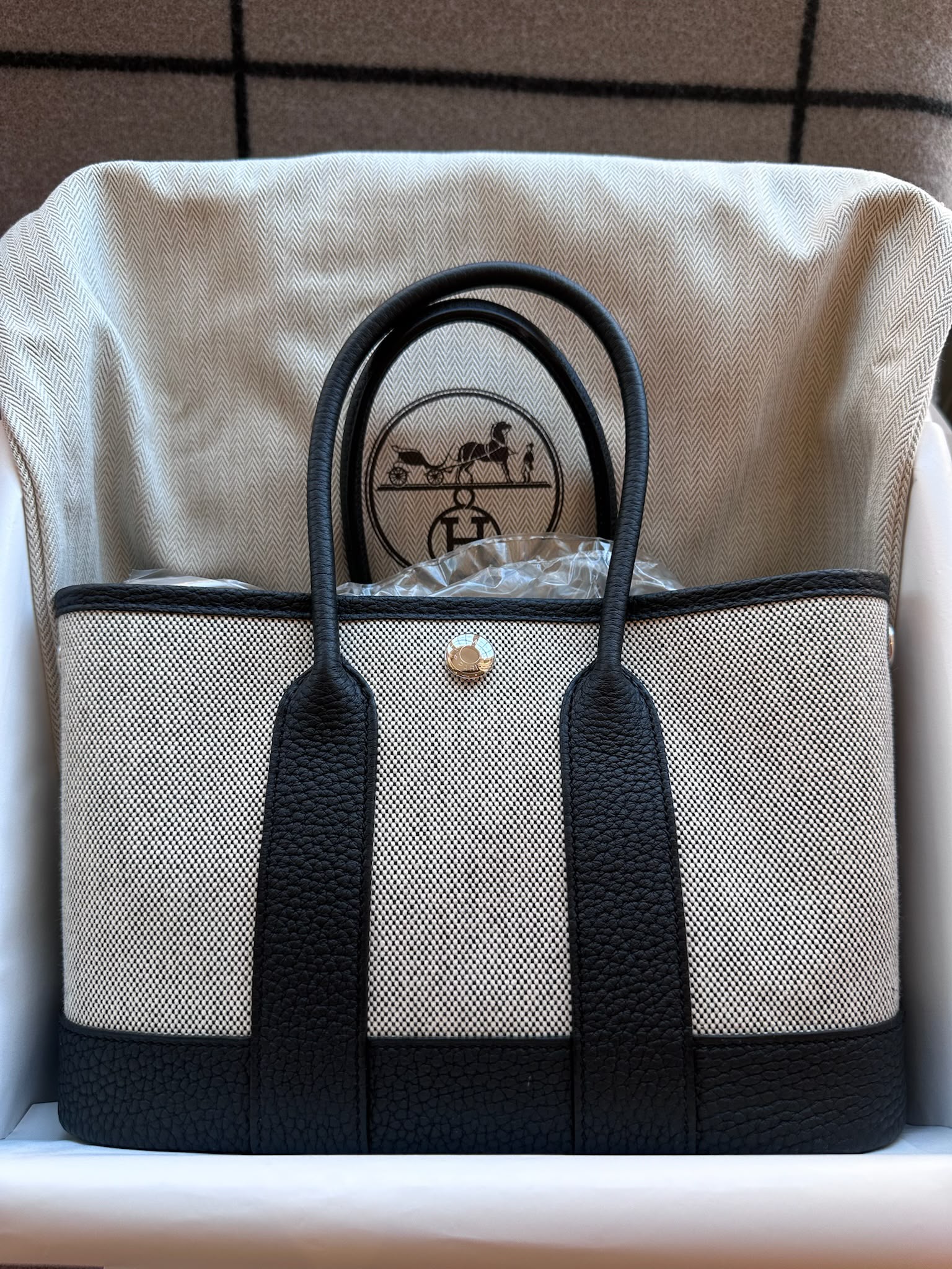 Hermès Neo Garden Noir Toile & Negonda PHW