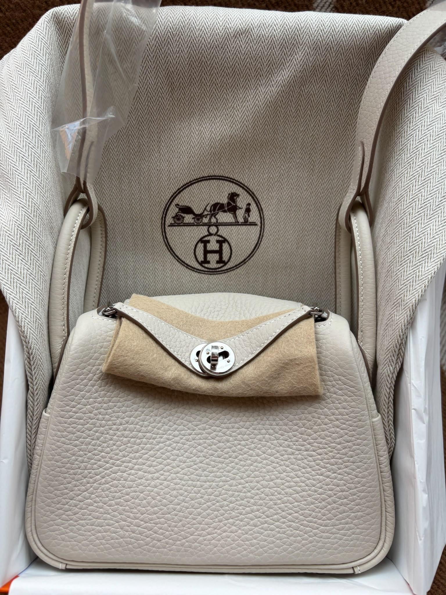 Hermès Mini Lindy Craie TC PHW
