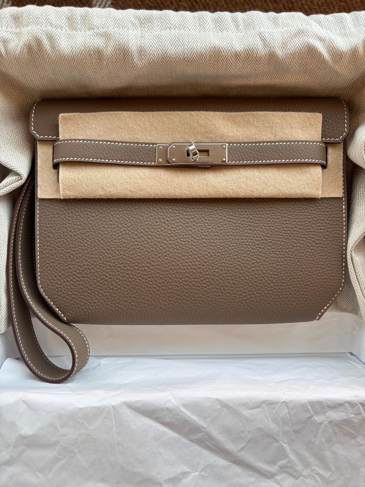 Hermès Depeches Etoupe Togo PHW
