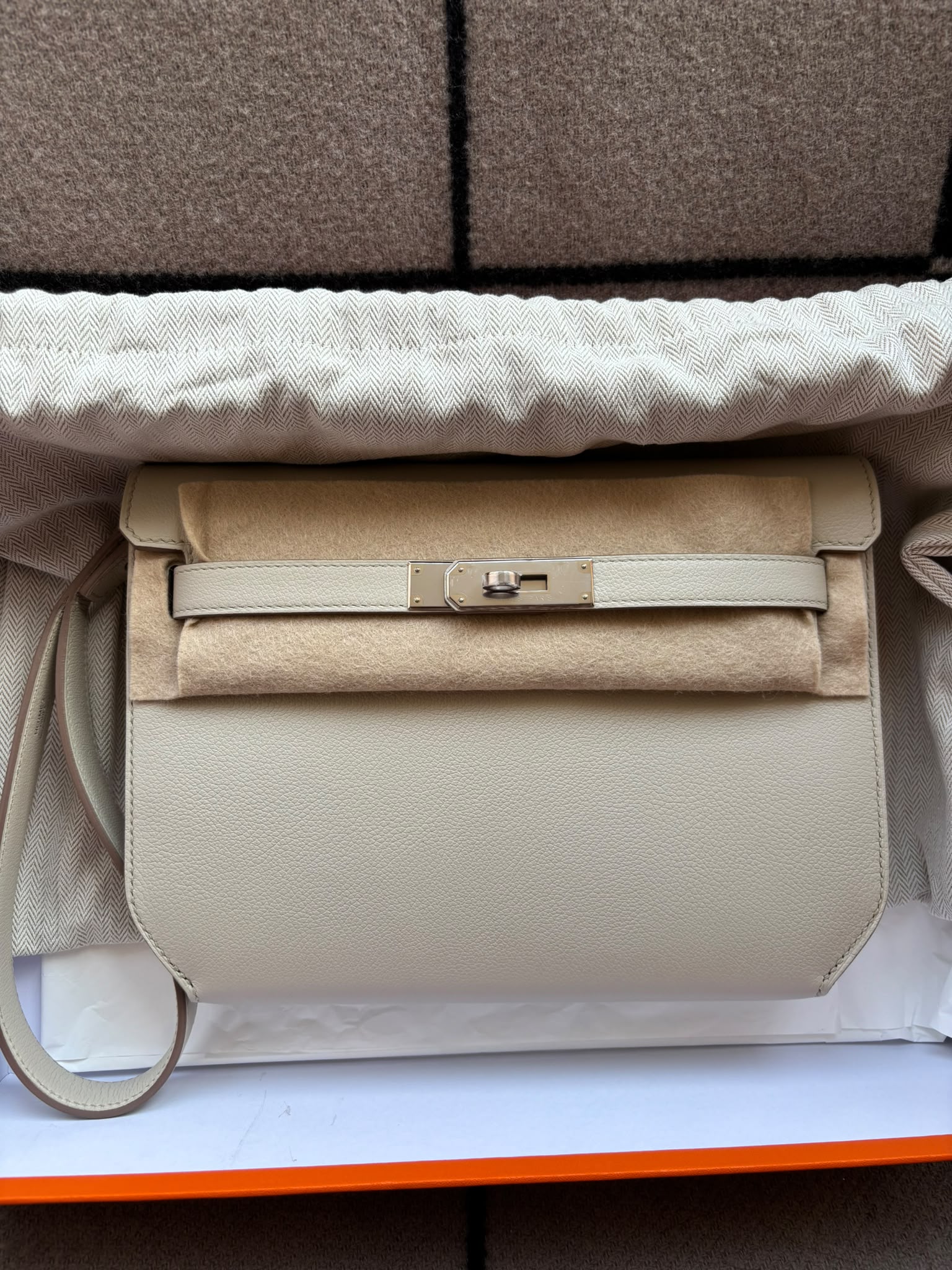 Hermès Kelly Dépêches Béton Evercolor PHW