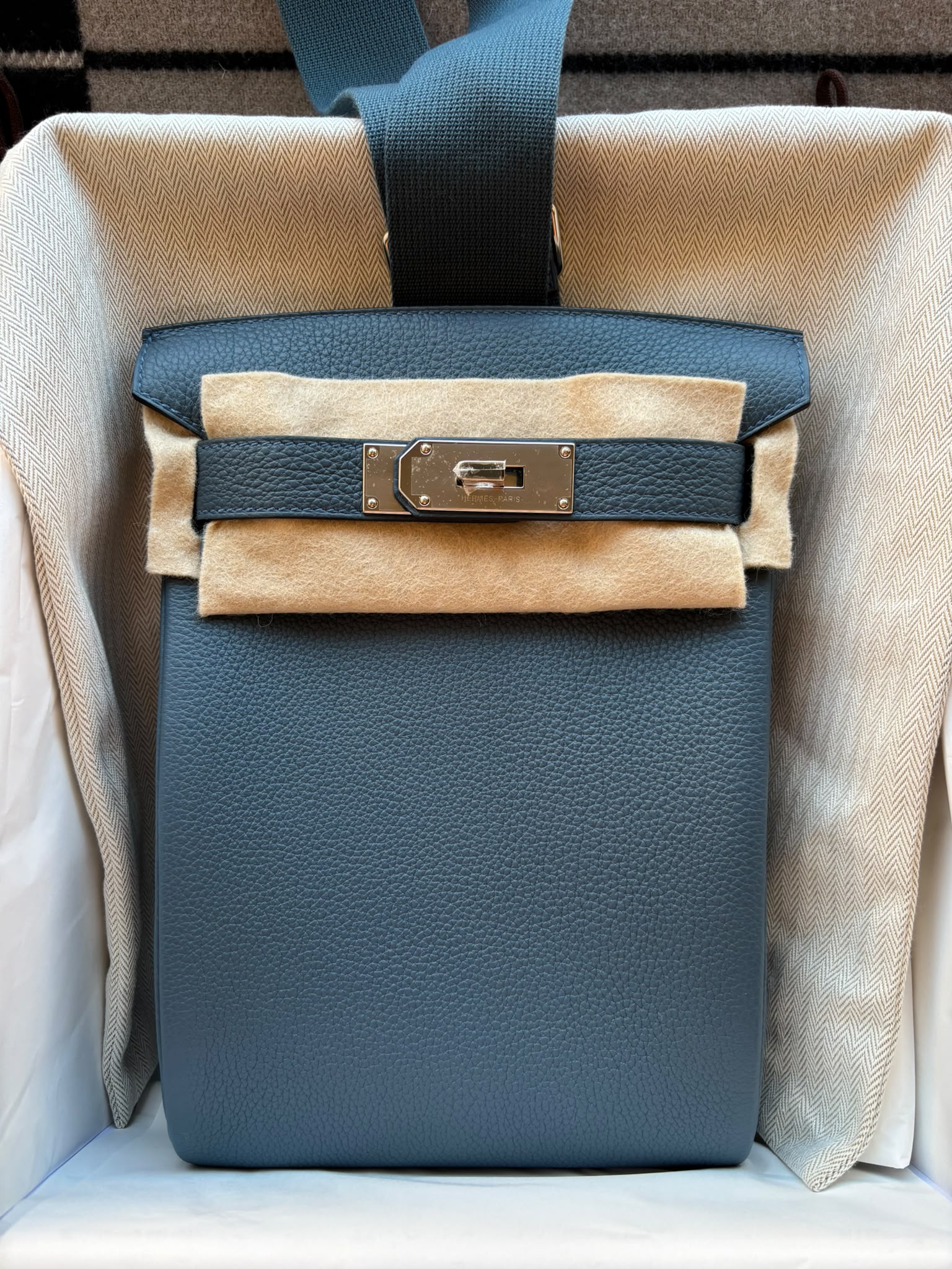 Hermès Hac à Dos PM Bleu Tempête Togo PHW