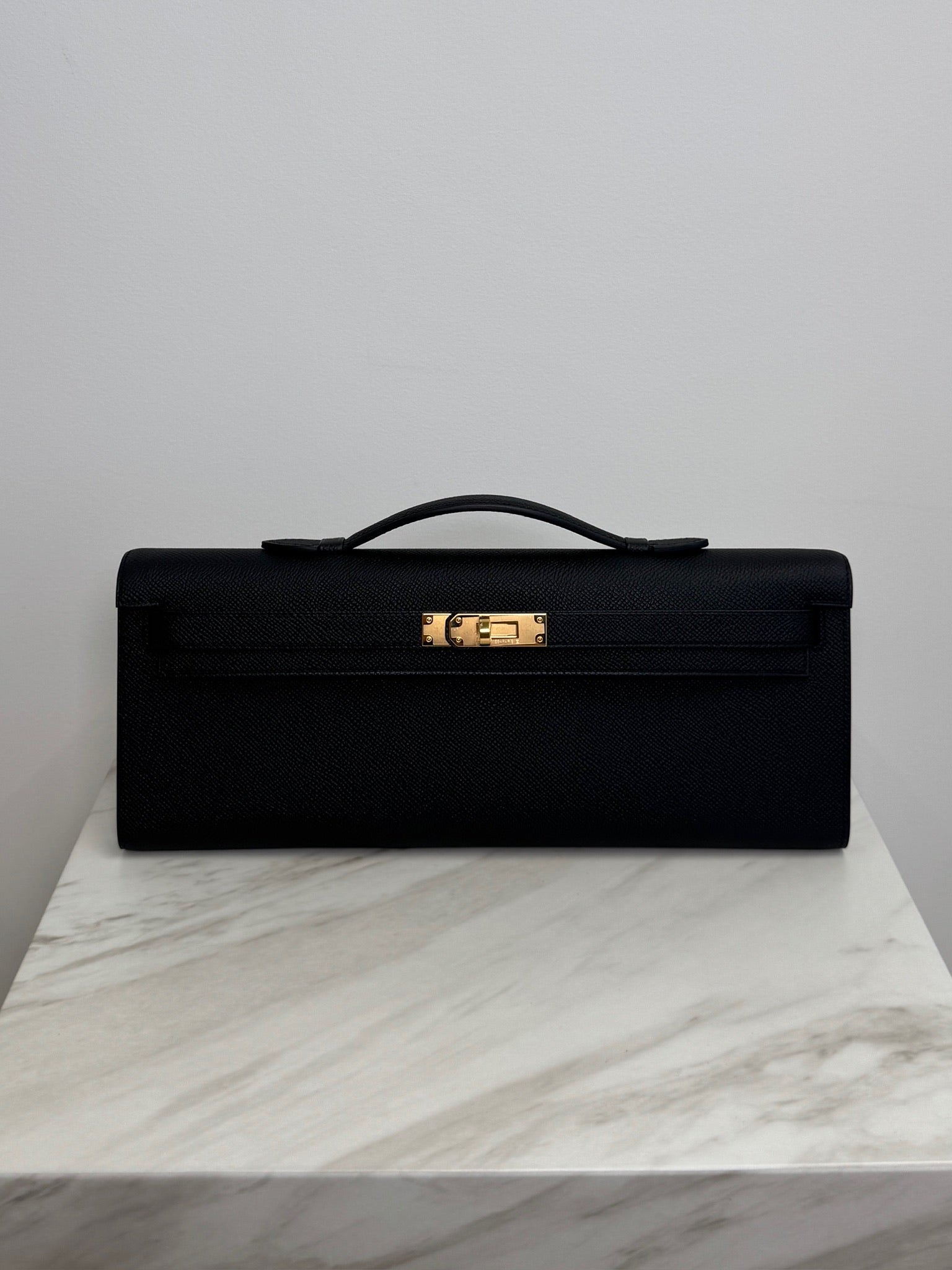 Hermès Kelly Cut Black Epsom Gold Hardware