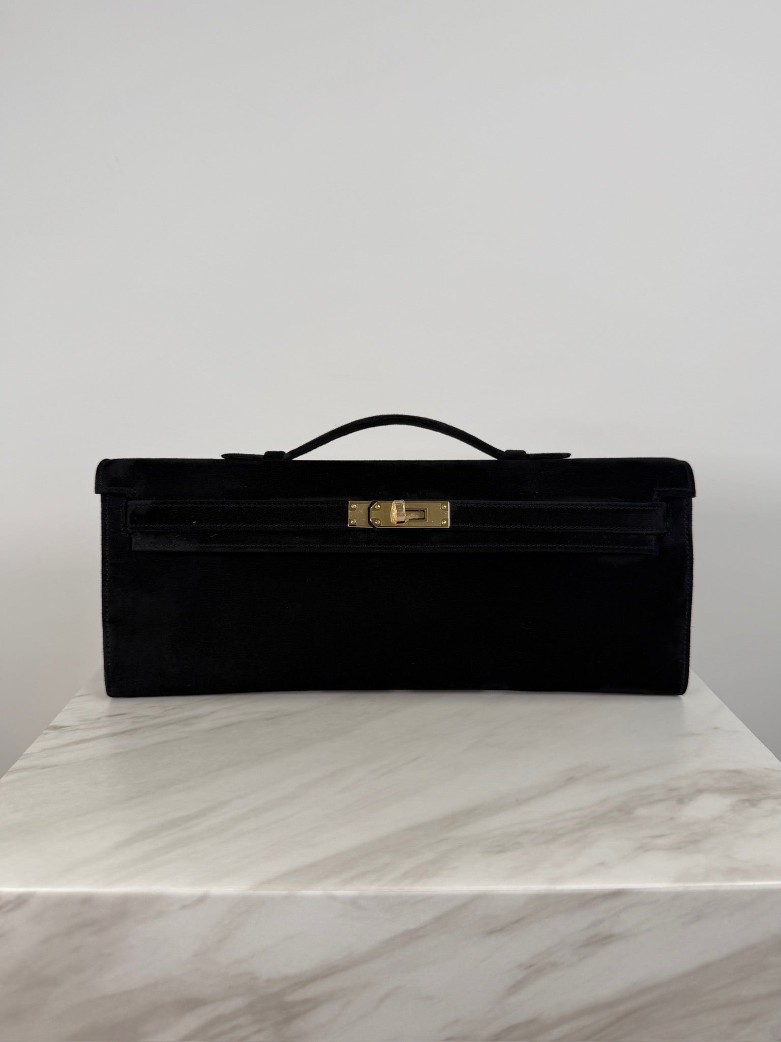 Hermès Kelly Cut Black Doblis Permabrass Hardware