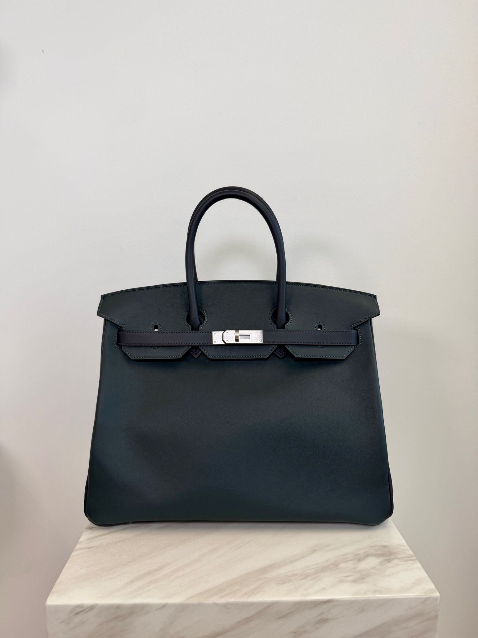 Hermès Birkin 35 HHS Vert Foncé - Noir Swift  Palladium Hardware