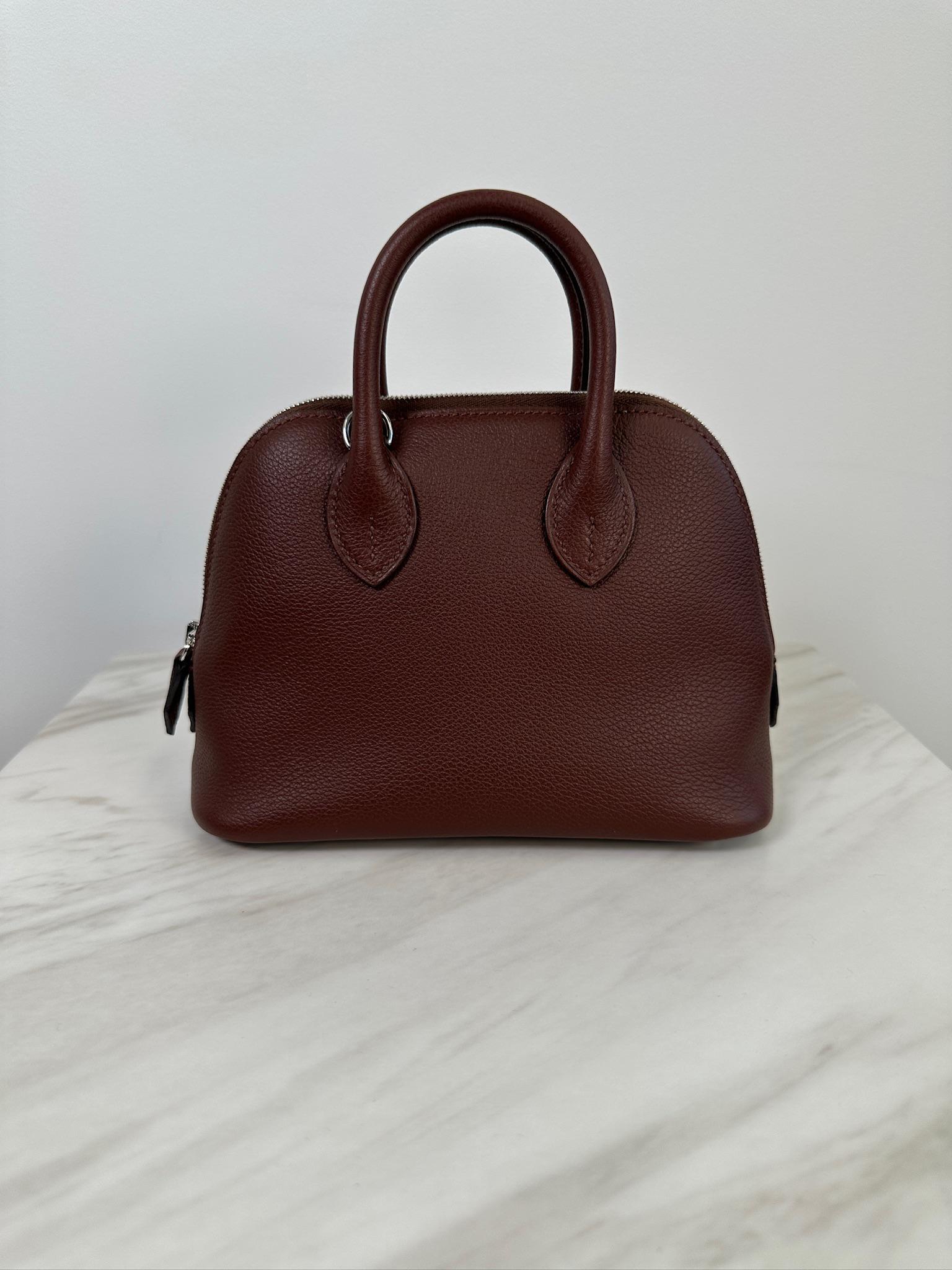 Hermès Mini Bolide Rouge Sellier Chamkila goatskin Palladium Hardware
